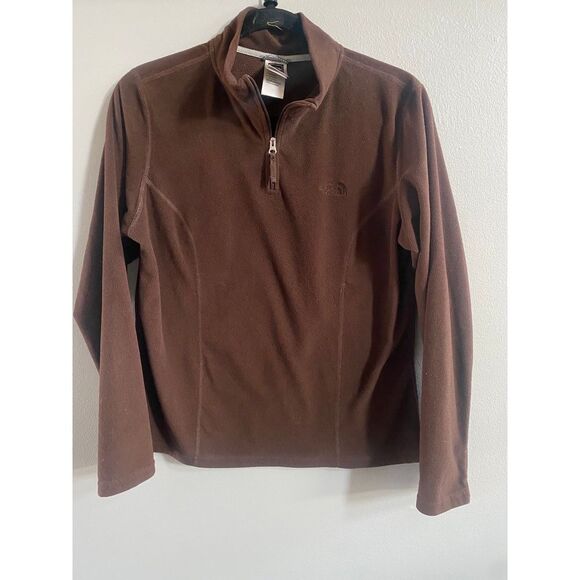 The North Face brown 1/4 zip size large - Picture 1 of 3